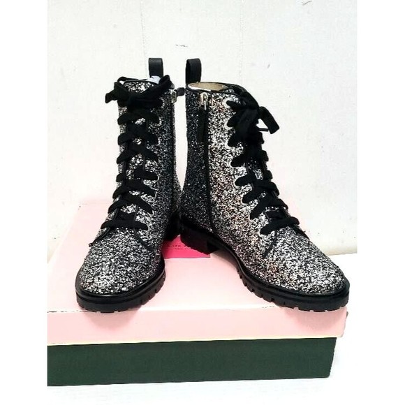 Kate Spade Women's Jemma Black Silver Glitter Fashion Boots Size 9 NIB MSRP 289 - Picture 7 of 12